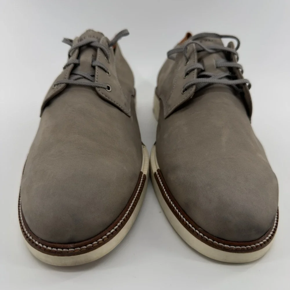 Cole Haan Grand Series Mens 11.5 M Grey Nubuck Plain Toe Oxford Shoes